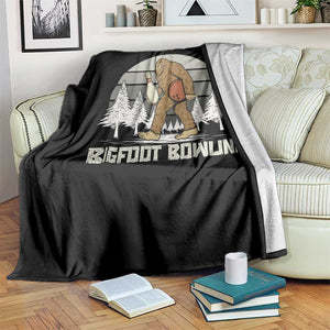 Funny Bigfoot Bowling Throw Blanket Gift For Bowler - Print Your Wear