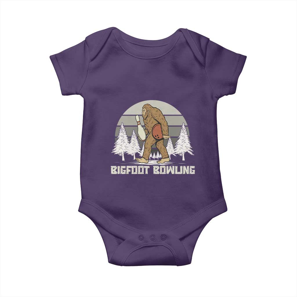 Funny Bigfoot Bowling Baby Onesie Gift For Bowler TS12 Purple Print Your Wear