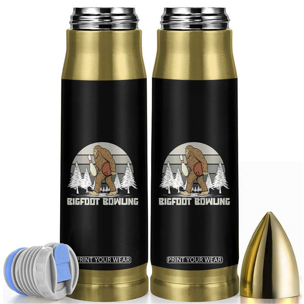 Funny Bigfoot Bowling Bullet Tumbler Gift For Bowler TS12 Black Print Your Wear