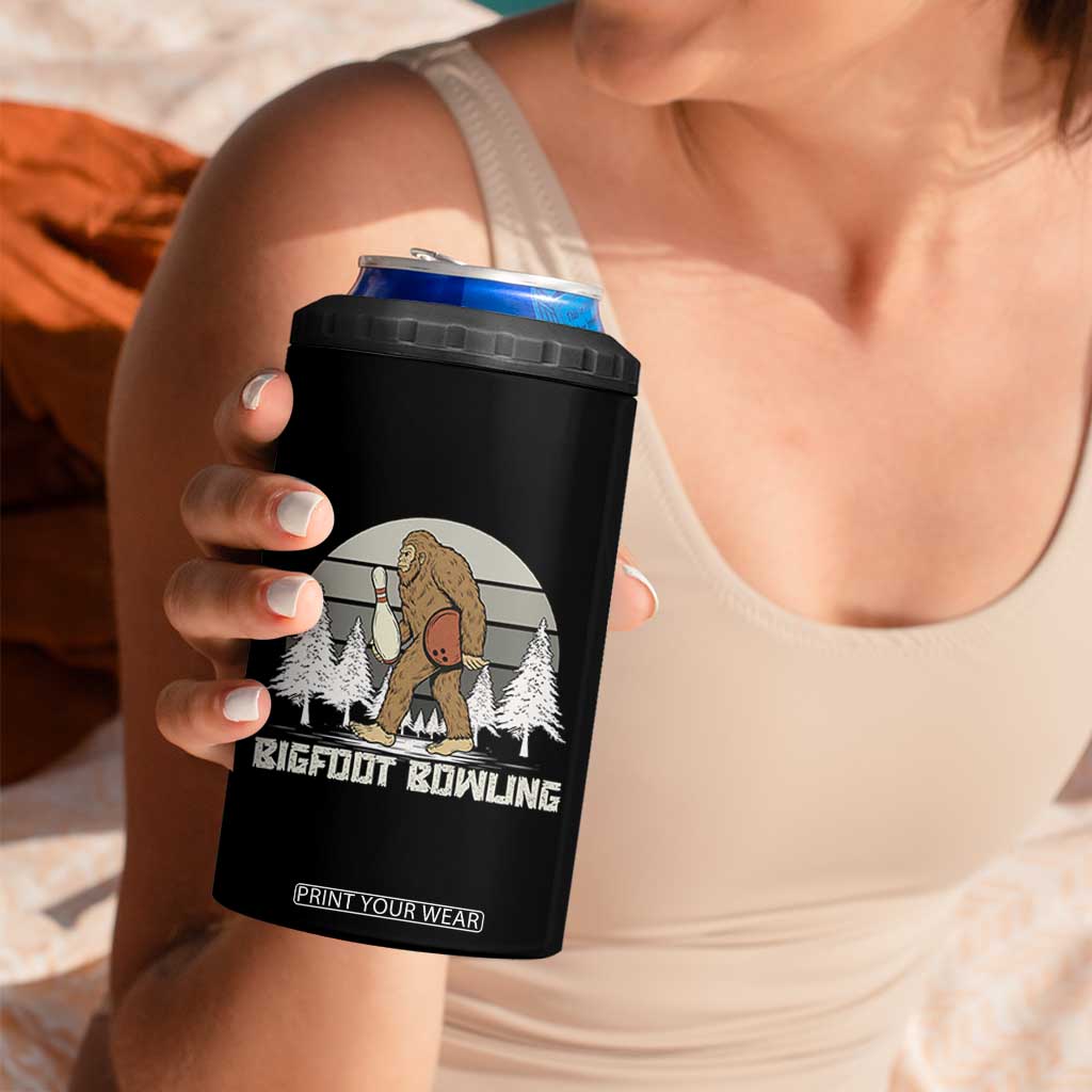 Funny Bigfoot Bowling 4 in 1 Can Cooler Tumbler Gift For Bowler TS12 Print Your Wear