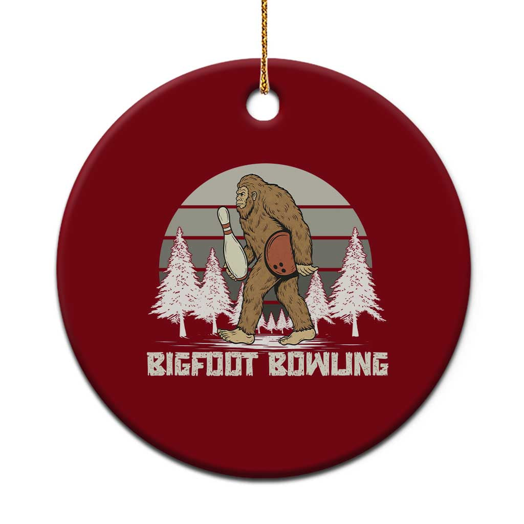 Funny Bigfoot Bowling Ceramic Ornament Gift For Bowler TS12 1pc Red Print Your Wear