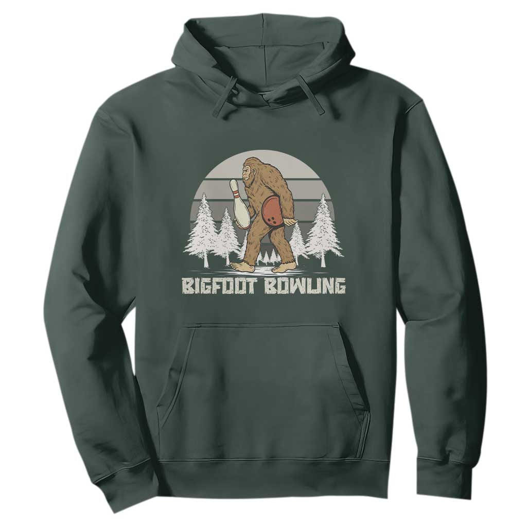 Funny Bigfoot Bowling Hoodie Gift For Bowler TS12 Dark Forest Green Print Your Wear