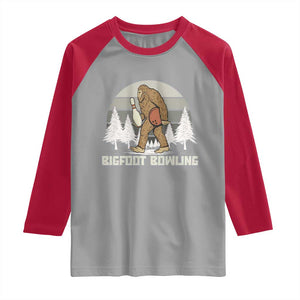 Funny Bigfoot Bowling Raglan Shirt Gift For Bowler TS12 Sport Gray Red Print Your Wear