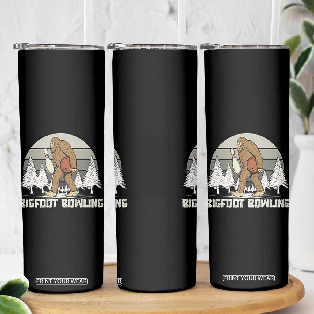 Funny Bigfoot Bowling Skinny Tumbler Gift For Bowler TS12 Print Your Wear