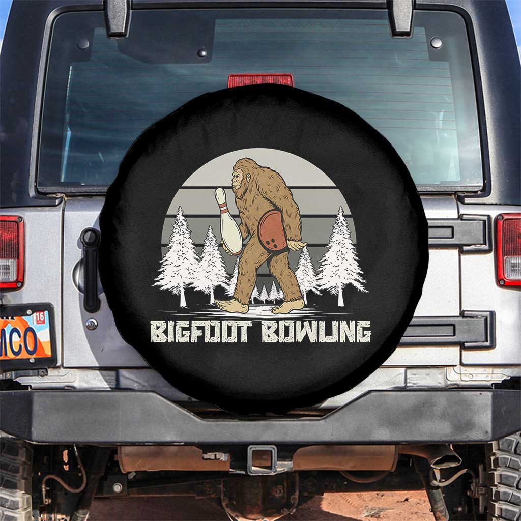 Funny Bigfoot Bowling Spare Tire Cover Gift For Bowler TS12 No hole Black Print Your Wear