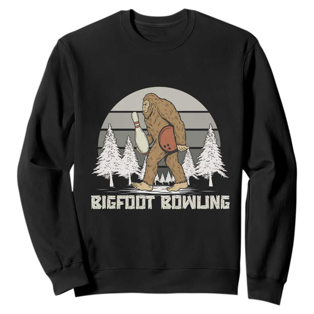 Funny Bigfoot Bowling Sweatshirt Gift For Bowler TS12 Black Print Your Wear