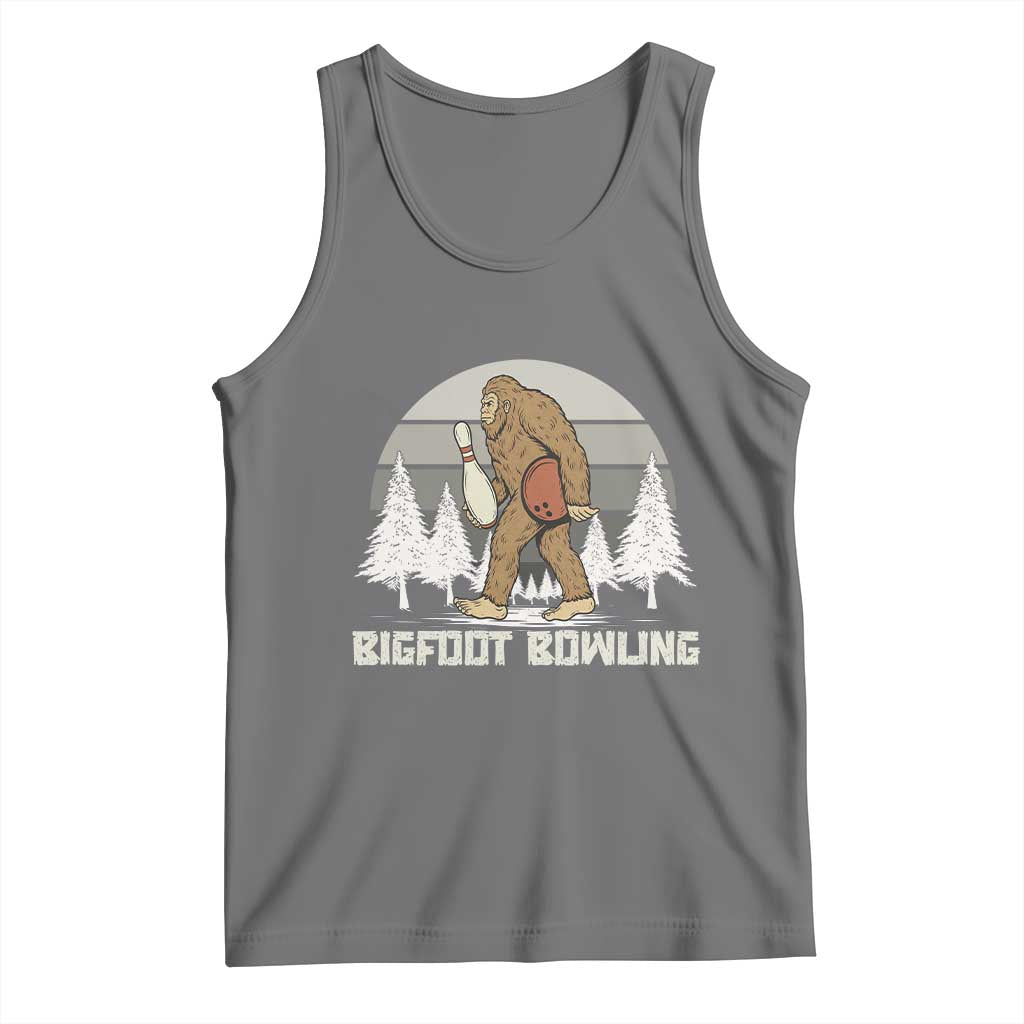 Funny Bigfoot Bowling Tank Top Gift For Bowler TS12 Black Heather Print Your Wear