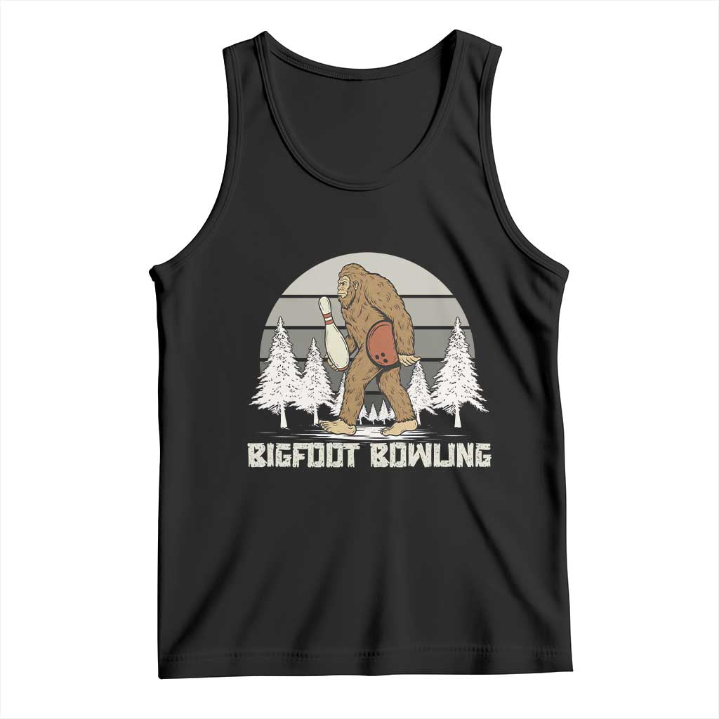 Funny Bigfoot Bowling Tank Top Gift For Bowler TS12 Black Print Your Wear