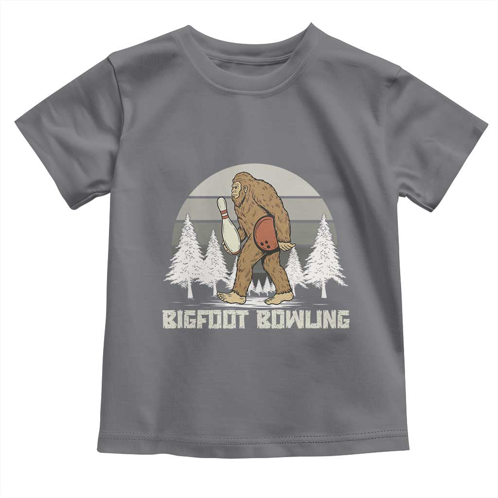 Funny Bigfoot Bowling Toddler T Shirt Gift For Bowler TS12 Charcoal Print Your Wear