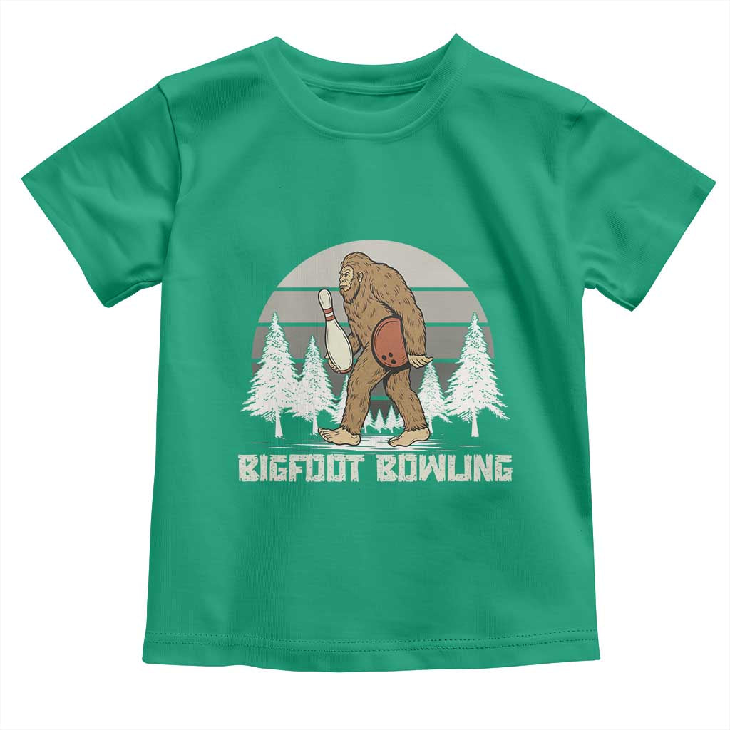 Funny Bigfoot Bowling Toddler T Shirt Gift For Bowler TS12 Irish Green Print Your Wear
