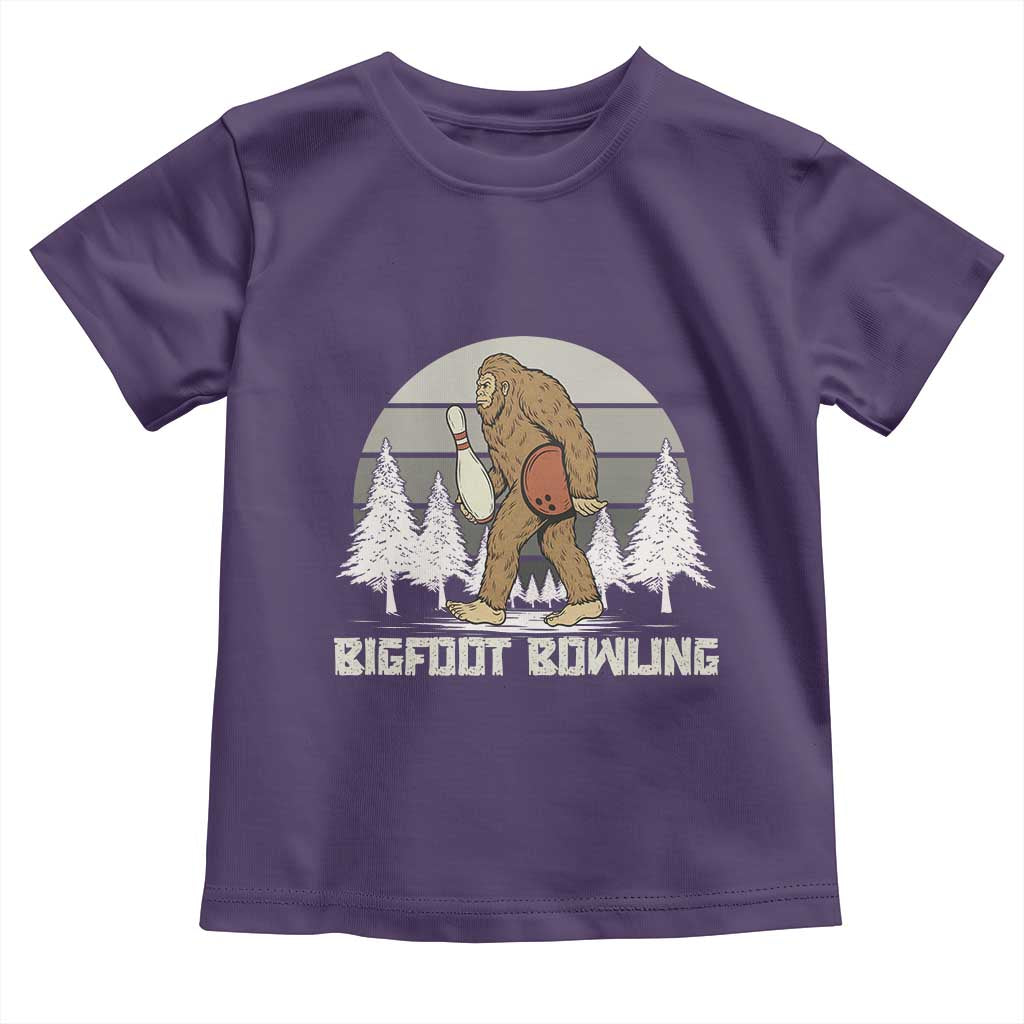 Funny Bigfoot Bowling Toddler T Shirt Gift For Bowler TS12 Purple Print Your Wear