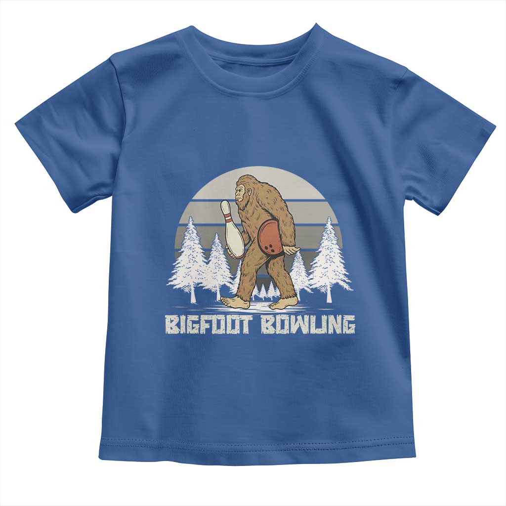 Funny Bigfoot Bowling Toddler T Shirt Gift For Bowler TS12 Royal Blue Print Your Wear
