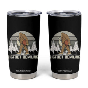 Funny Bigfoot Bowling Tumbler Cup Gift For Bowler TS12 Black Print Your Wear
