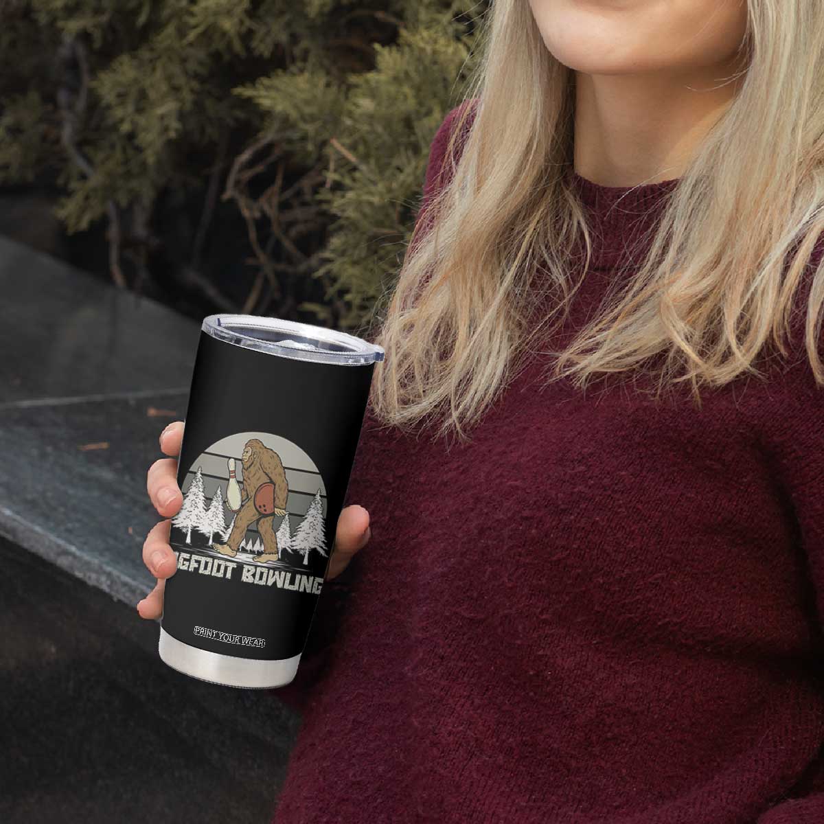 Funny Bigfoot Bowling Tumbler Cup Gift For Bowler TS12 Print Your Wear