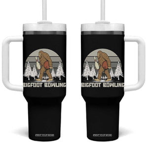 Funny Bigfoot Bowling Tumbler With Handle Gift For Bowler TS12 One Size: 40 oz Black Print Your Wear