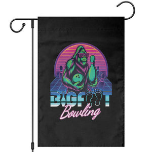 Funny Bigfoot Bowling Vaporwave Gift Garden Flag - Print Your Wear