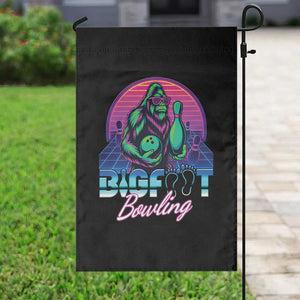 Funny Bigfoot Bowling Vaporwave Gift Garden Flag - Print Your Wear