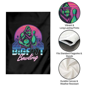 Funny Bigfoot Bowling Vaporwave Gift Garden Flag - Print Your Wear