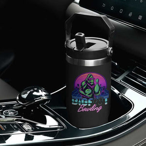 Funny Bigfoot Bowling Vaporwave Gift Flip Straw Tumbler TS12 Print Your Wear