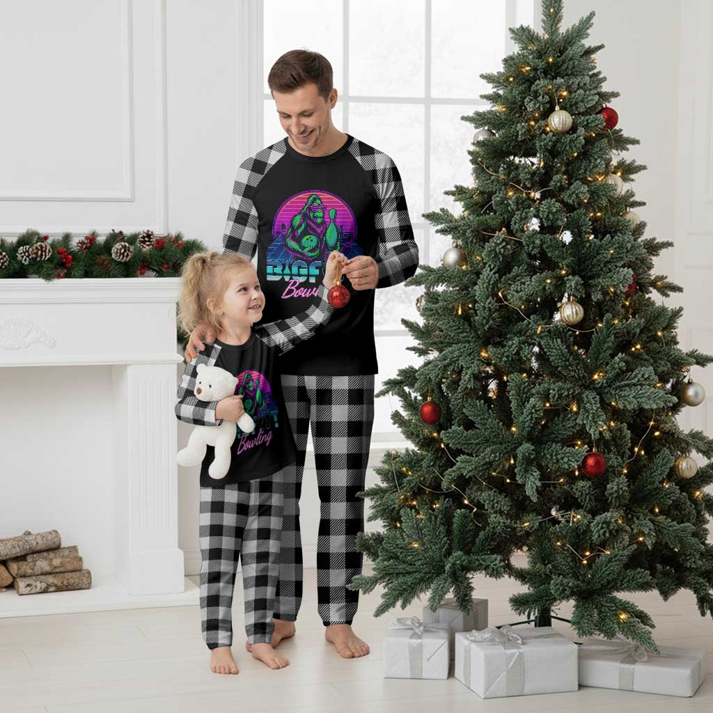 Funny Bigfoot Bowling Vaporwave Gift Plaid Pajama Set TS12 White Plaid Print Your Wear