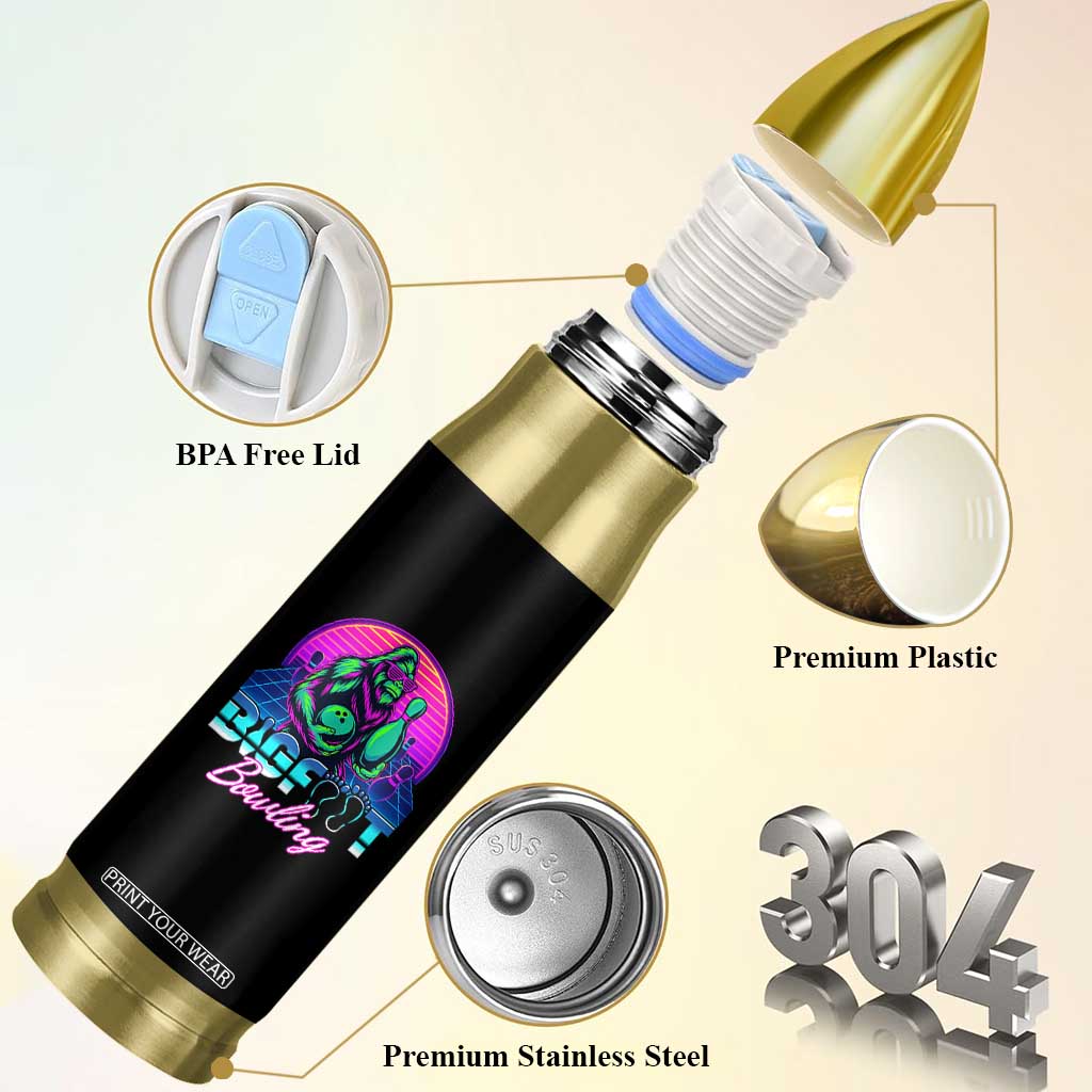 Funny Bigfoot Bowling Vaporwave Gift Bullet Tumbler TS12 Print Your Wear
