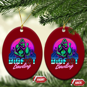 Funny Bigfoot Bowling Vaporwave Gift Ceramic Ornament TS12 Print Your Wear