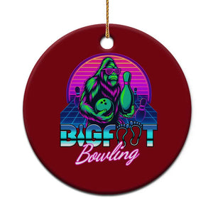 Funny Bigfoot Bowling Vaporwave Gift Ceramic Ornament TS12 1pc Red Print Your Wear