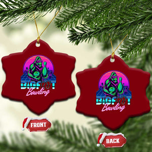 Funny Bigfoot Bowling Vaporwave Gift Ceramic Ornament TS12 Print Your Wear