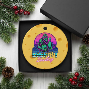 Funny Bigfoot Bowling Vaporwave Gift Ceramic Ornament TS12 1pc Yellow Cheese Print Your Wear
