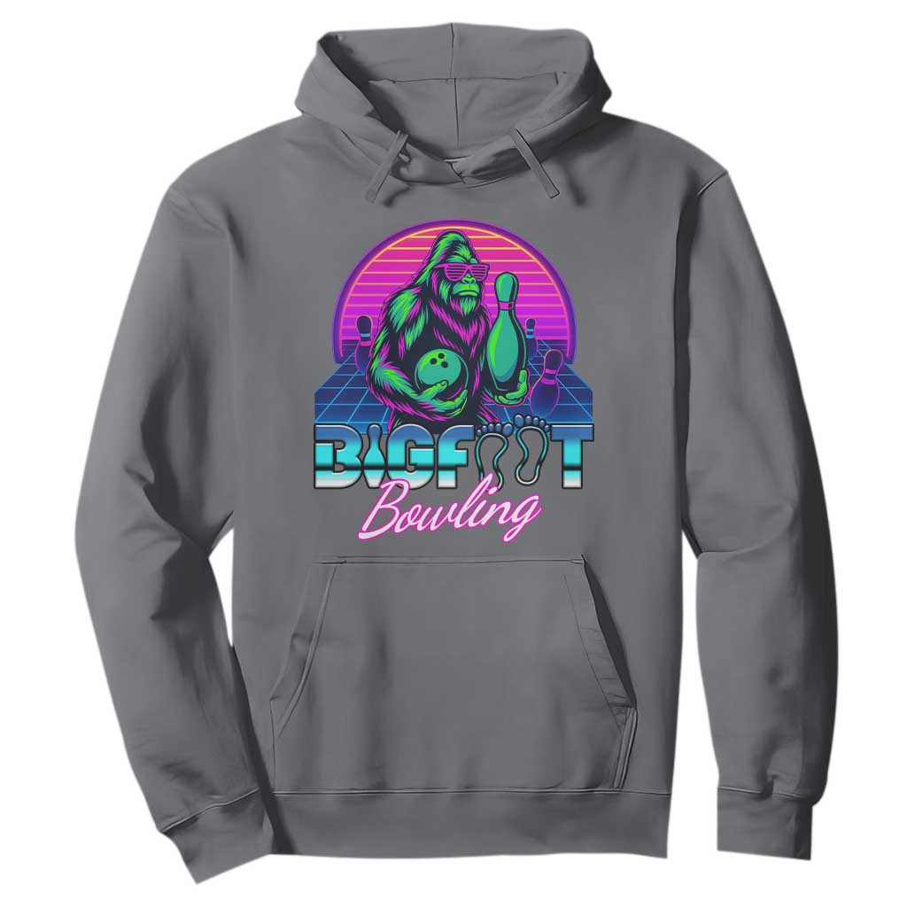 Funny Bigfoot Bowling Vaporwave Gift Hoodie TS12 Charcoal Print Your Wear