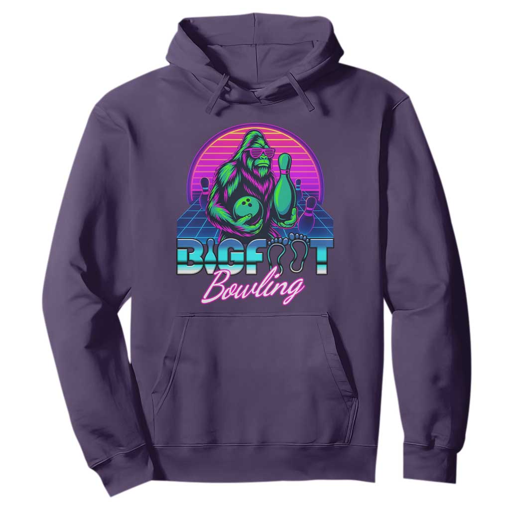 Funny Bigfoot Bowling Vaporwave Gift Hoodie TS12 Purple Print Your Wear