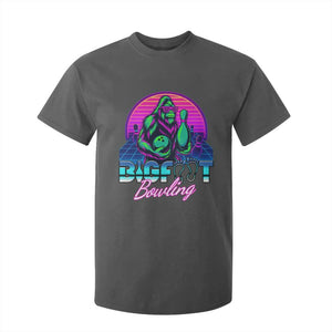 Funny Bigfoot Bowling Vaporwave Gift T Shirt For Kid TS12 Dark Heather Print Your Wear