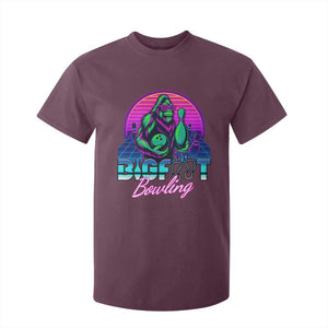 Funny Bigfoot Bowling Vaporwave Gift T Shirt For Kid TS12 Maroon Print Your Wear