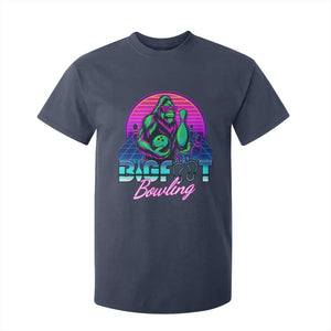 Funny Bigfoot Bowling Vaporwave Gift T Shirt For Kid TS12 Navy Print Your Wear