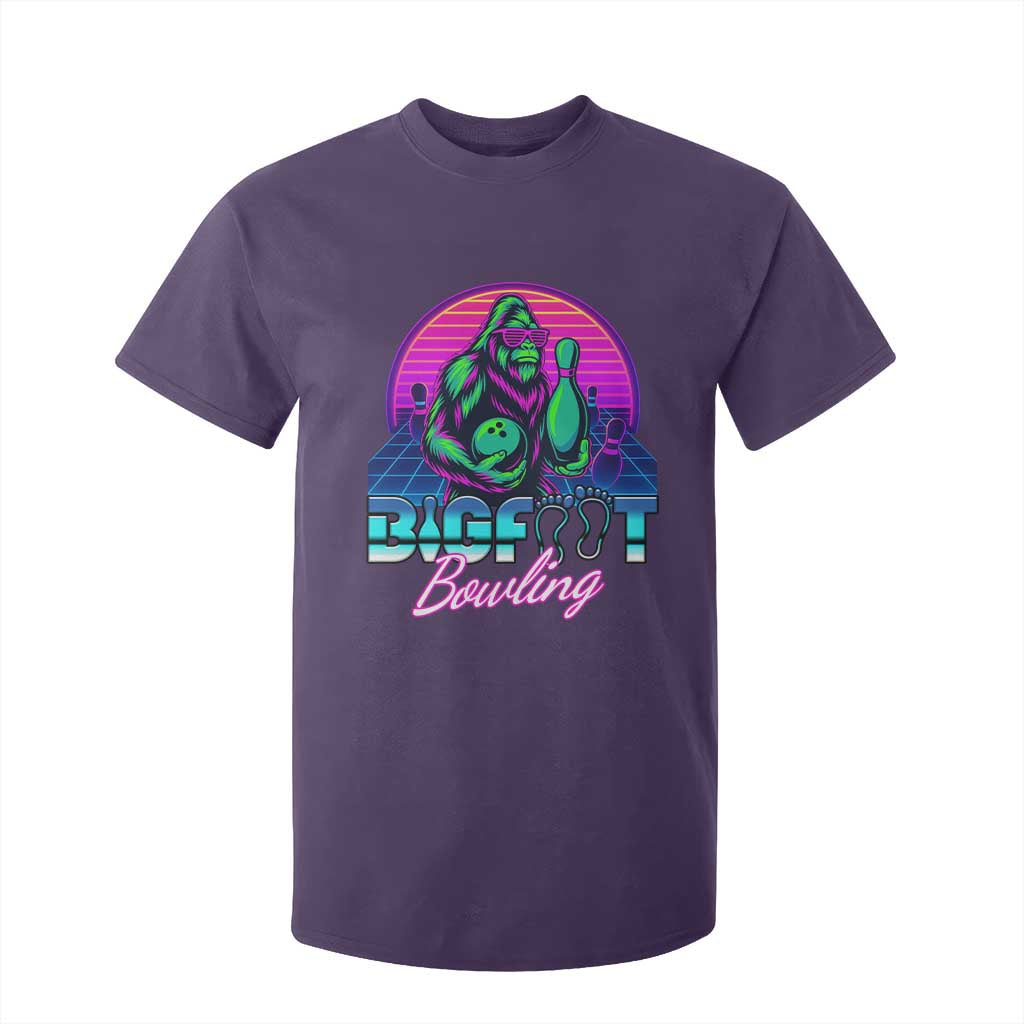 Funny Bigfoot Bowling Vaporwave Gift T Shirt For Kid TS12 Purple Print Your Wear