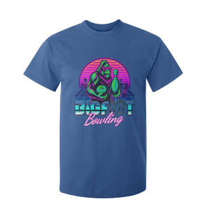 Funny Bigfoot Bowling Vaporwave Gift T Shirt For Kid TS12 Royal Blue Print Your Wear