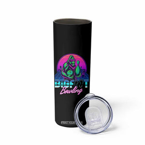 Funny Bigfoot Bowling Vaporwave Gift Skinny Tumbler TS12 Print Your Wear