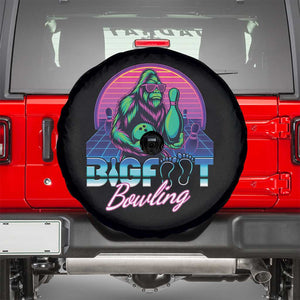 Funny Bigfoot Bowling Vaporwave Gift Spare Tire Cover TS12 Black Print Your Wear
