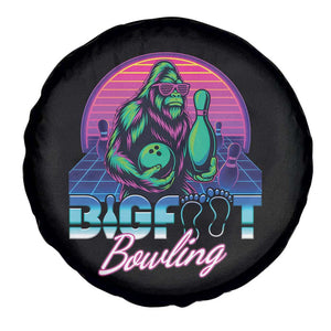 Funny Bigfoot Bowling Vaporwave Gift Spare Tire Cover TS12 Print Your Wear