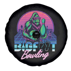 Funny Bigfoot Bowling Vaporwave Gift Spare Tire Cover TS12 Print Your Wear