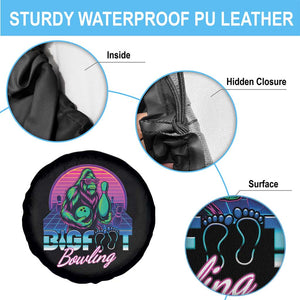 Funny Bigfoot Bowling Vaporwave Gift Spare Tire Cover TS12 Print Your Wear