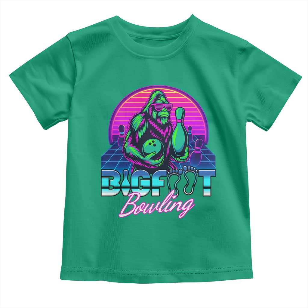 Funny Bigfoot Bowling Vaporwave Gift Toddler T Shirt TS12 Irish Green Print Your Wear