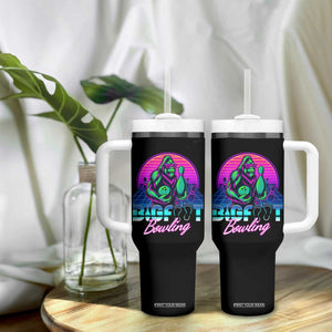 Funny Bigfoot Bowling Vaporwave Gift Tumbler With Handle TS12 Print Your Wear