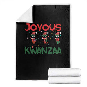 Joyous Kwanzaa Throw Blanket Funny Cats With Kinara And Presents Cultural Pride Gift TS12 Black Print Your Wear