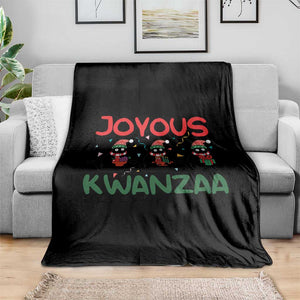 Joyous Kwanzaa Throw Blanket Funny Cats With Kinara And Presents Cultural Pride Gift TS12 Print Your Wear
