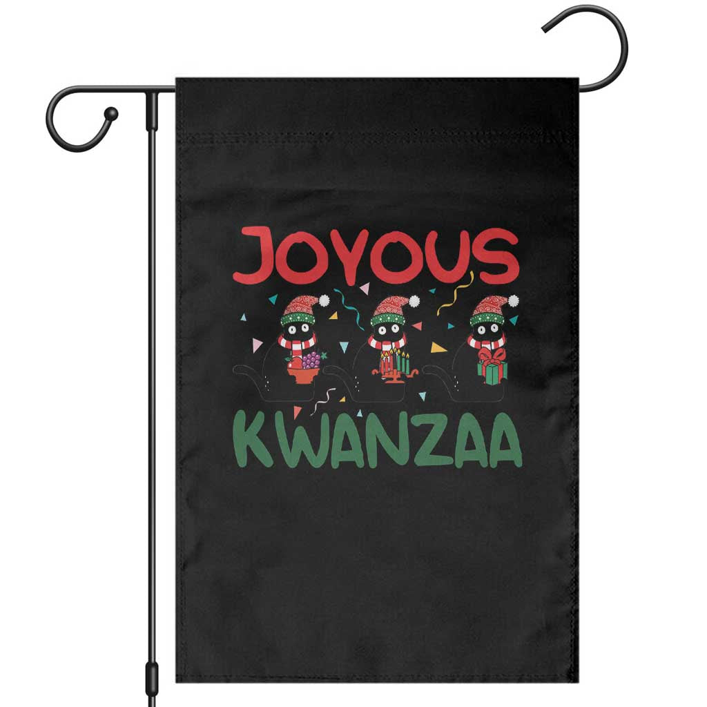 Joyous Kwanzaa Garden Flag Funny Cats With Kinara And Presents Cultural Pride Gift TS12 Black Print Your Wear