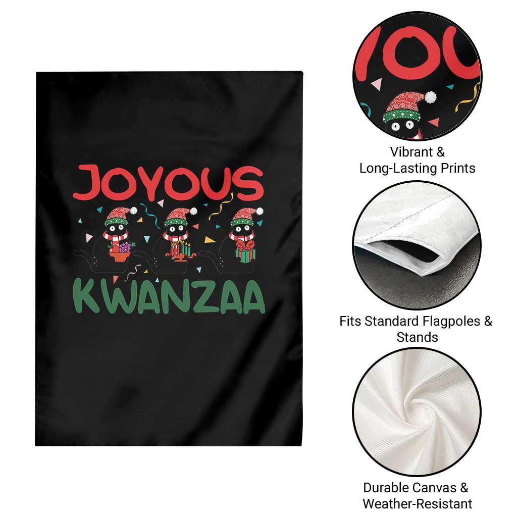 Joyous Kwanzaa Garden Flag Funny Cats With Kinara And Presents Cultural Pride Gift TS12 Print Your Wear