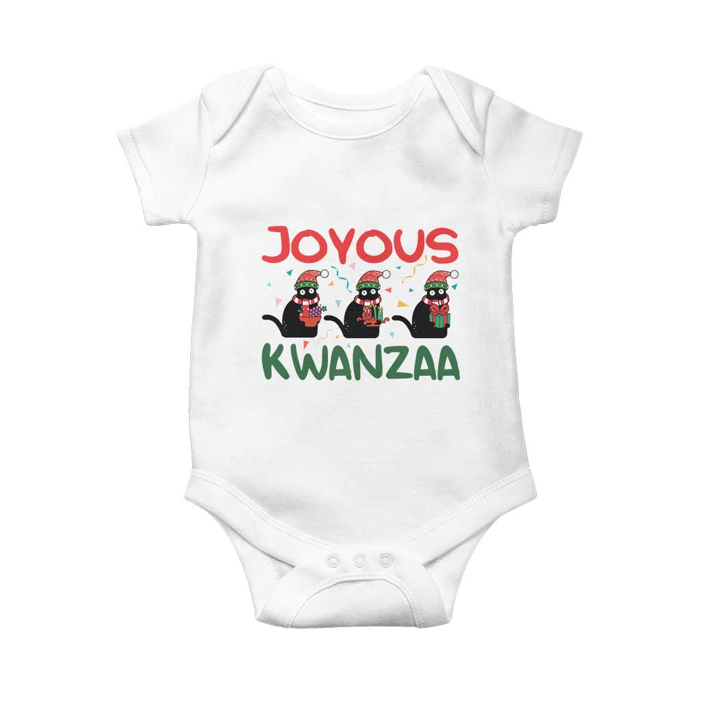Joyous Kwanzaa Baby Onesie Funny Cats With Kinara And Presents Cultural Pride Gift TS12 White Print Your Wear
