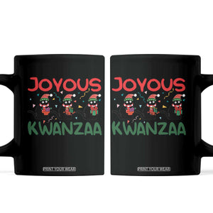Joyous Kwanzaa Coffee Mug Funny Cats With Kinara And Presents Cultural Pride Gift TS12 Black Print Your Wear