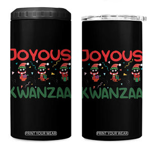 Joyous Kwanzaa 4 in 1 Can Cooler Tumbler Funny Cats With Kinara And Presents Cultural Pride Gift TS12 One Size: 16 oz Black Print Your Wear
